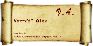 Varró Alex névjegykártya