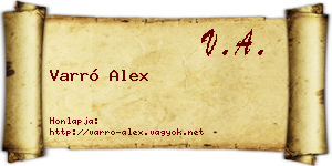 Varró Alex névjegykártya