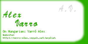 alex varro business card
